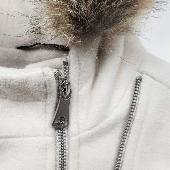 Marc New York Andrew Marc Wool Blend Coyote Fur Hooded Winter Coat size 4 - Picture 5 of 11
